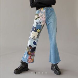 BDG Urban Outfitters High Waisted Flare Jean in Indigo Craft - 29